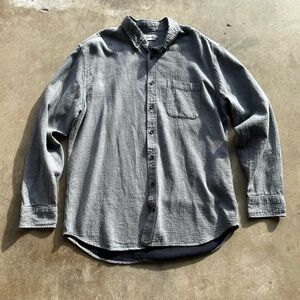 Taylor Stitch Shirt Men Size 46 Gray Button Up Organic Cotton